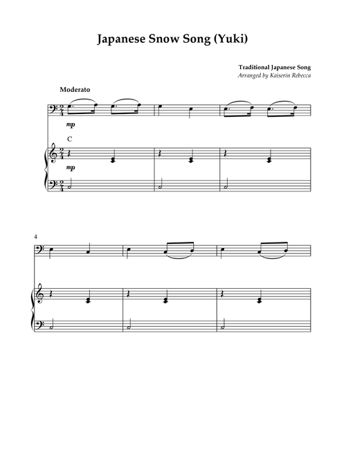 Japanese Snow Song (Yuki) (Arr. Kaiserin Rebecca) - Traditional Japanese Folk Song (Bassoon and Piano)