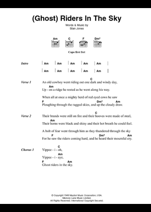 (Ghost) Riders in the Sky - Johnny Cash Sheet Music and Tab for Guitar ...