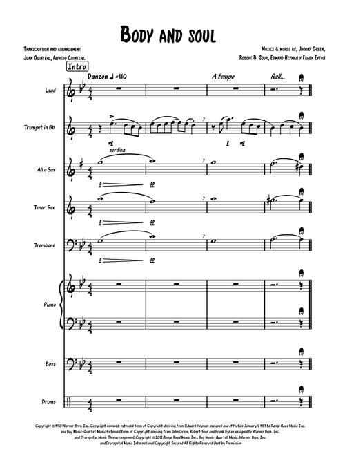 Body And Soul (Arr. Juan Quintero, Alfredo Quintero) - Tony Bennett & Amy Winehouse (Large Ensemble)