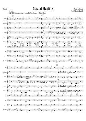 Sexual Healing Hot 8 Brass Band Sheet Music for Trombone, Tuba