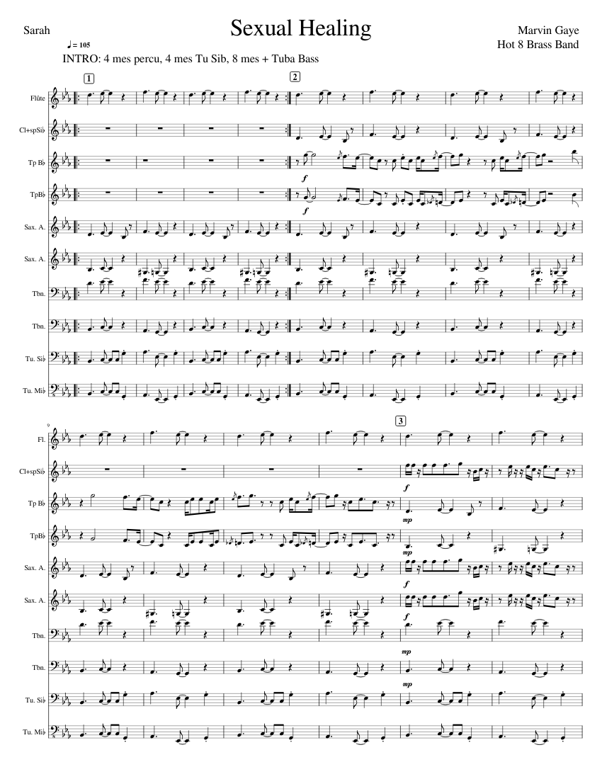 Sexual healing – Marvin Gaye Hot 8 Brassband Sheet Music for