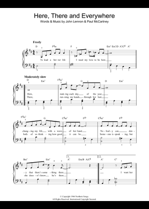 Play Official version of Here, There And Everywhere Sheet Music by The ...