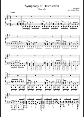 MEGADETH 楽譜集 Free Symphony Of Destruction by Megadeth sheet music | Download