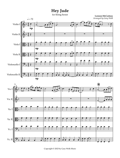 Hey Jude (Arr. Gary Wolk) - The Beatles (String Ensemble)