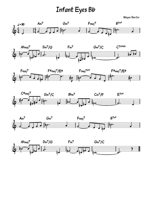 Jazz melody – Misc Infant Eyes Bb