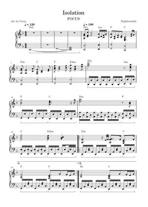 Isolation – NightHawk22 Sheet Music for Piano, Vibraphone, Violin, Bass ...