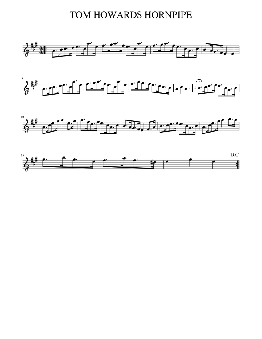 TOM HOWARDS HORNPIPE Sheet music for Piano (Solo)