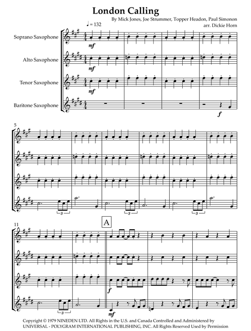 London Calling (Arr. Dickie Horn) - The Clash (Woodwind Ensemble)