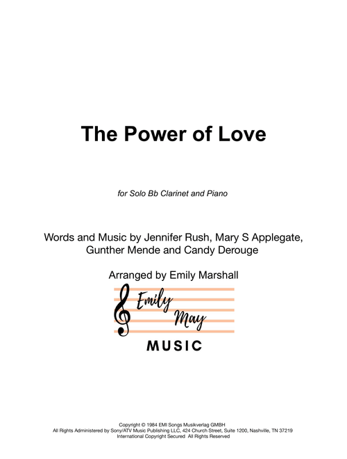 The Power Of Love (Arr. Emily Marshall) - Laura Brannigan (Clarinet and Piano)