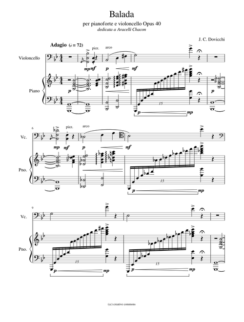 Balada per pianoforte e Violoncello Op. 40