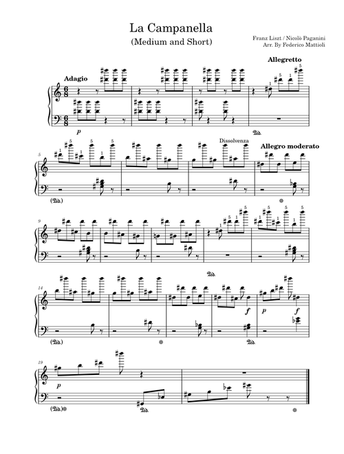 La Campanella – Franz Lizst La Campanella Medium – Franz Lizst La Campanella Medium