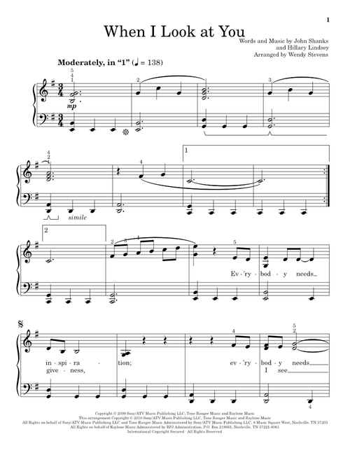 When I Look At You (Arr. Wendy Stevens) - Miley Cyrus, Hal Leonard Student Piano Library (Educational Piano)