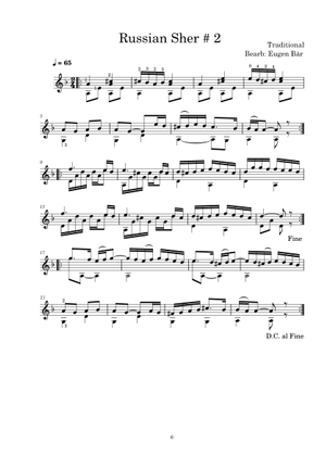 Russian Sher # 2 Sheet Music for Guitar (Solo) | MuseScore.com