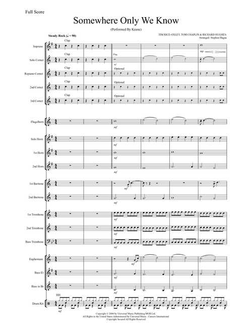Somewhere Only We Know (Arr. Stephen Hague) - Keane (Brass Band)