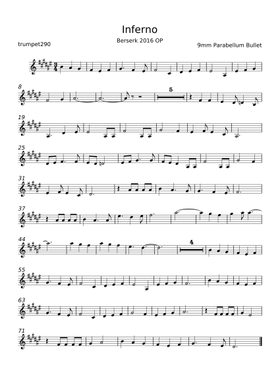 Free 9mm Parabellum Bullet sheet music | Download PDF or print on