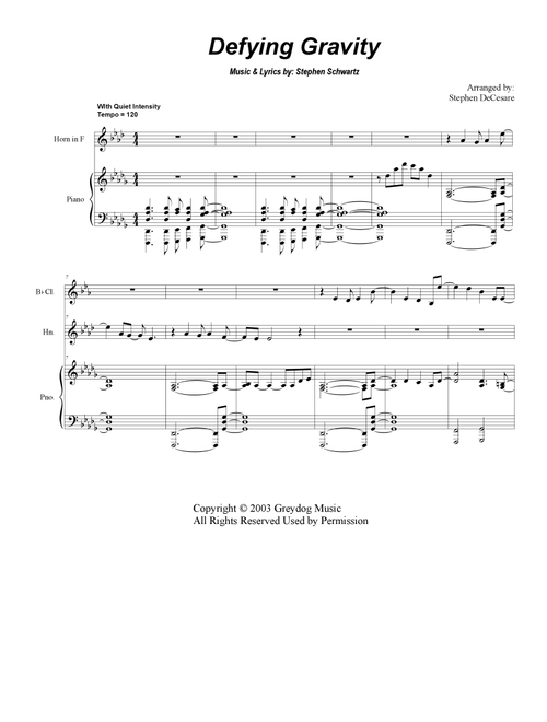 Defying Gravity (Arr. Stephen DeCesare) - Stephen Schwartz (Woodwind Ensemble)