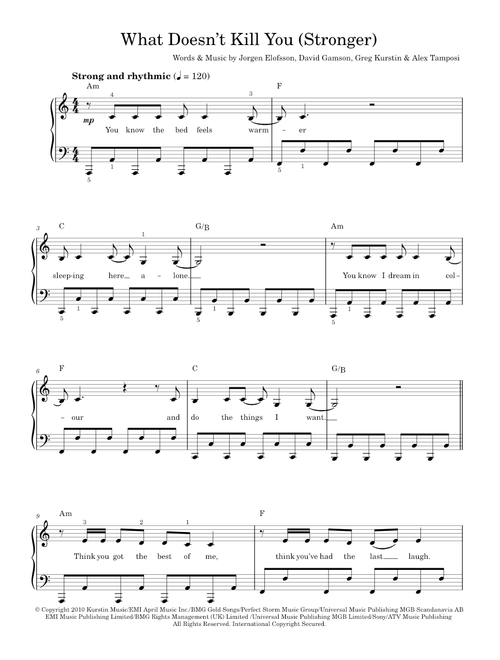 Stronger(What Doesn't Kill You) - Kelly Clarkson (Easy Piano)
