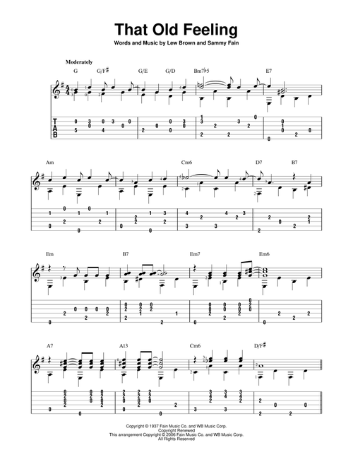 That Old Feeling - Lew Brown (Solo Guitar)