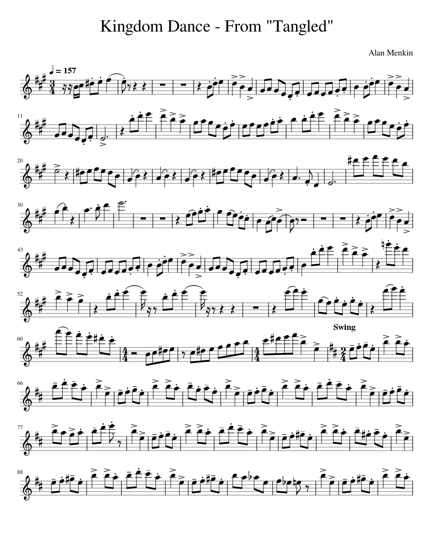 Kingdom dance Alan Menken Flute Solo Sheet music for Flute (Solo