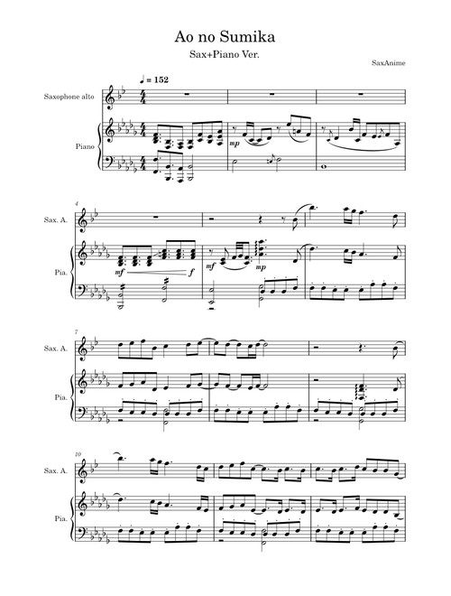 Ao no Sumika Sax/Piano - Jujutsu Kaisen OP3