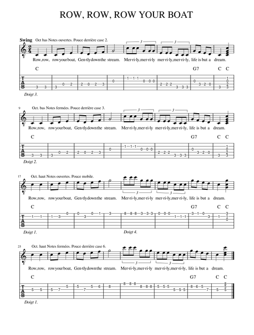 Row row row your boat – Misc Children ROW, ROW, ROW YOUR BOAT