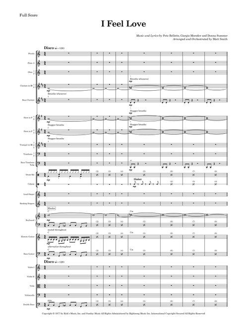 I Feel Love (Arr. Matt Smith) - Donna Summer (Full Orchestra)