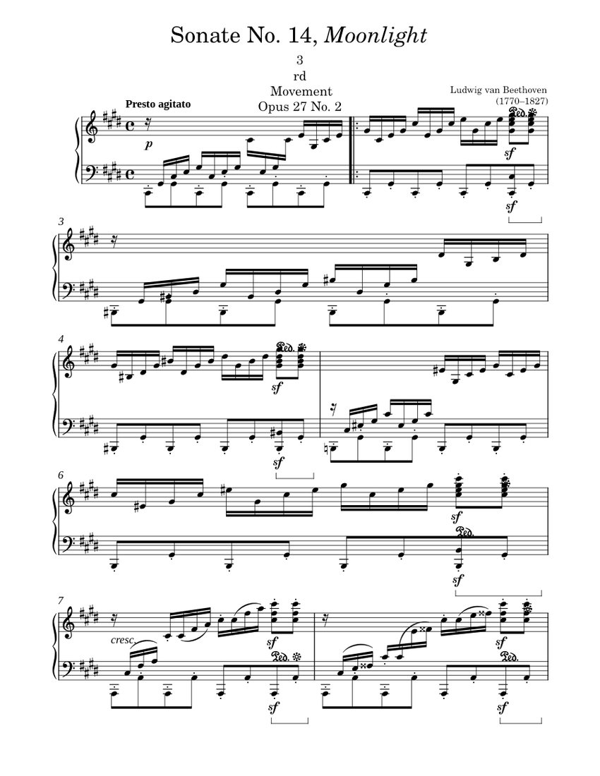 Moonlight Sonata 3rd Mvt? Ludwig van Beethoven Sonate No. 14