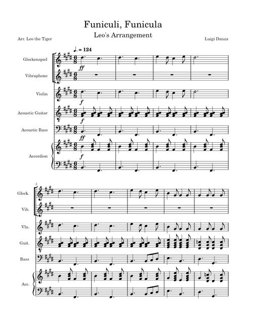 Arrangement: Funiculì, Funiculà – Luigi Denza