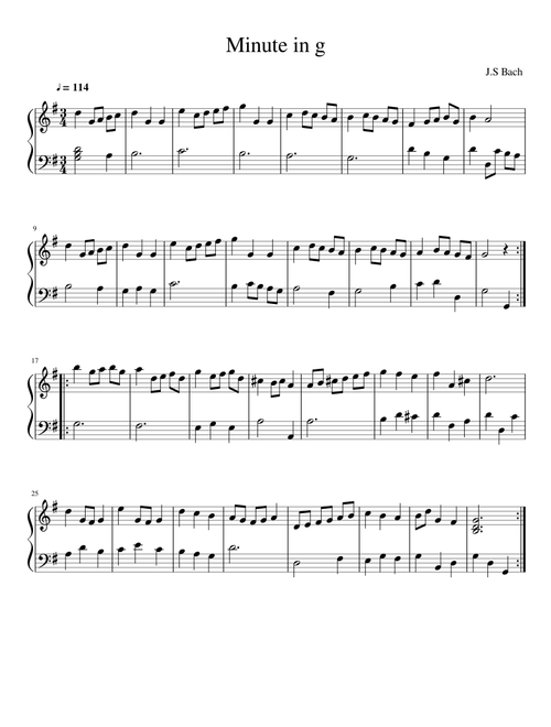 Minute in g