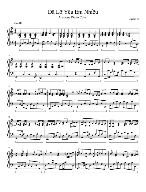 Đã Lỡ Yêu Em Nhiều - JustaTee (Ancoong Piano Cover)