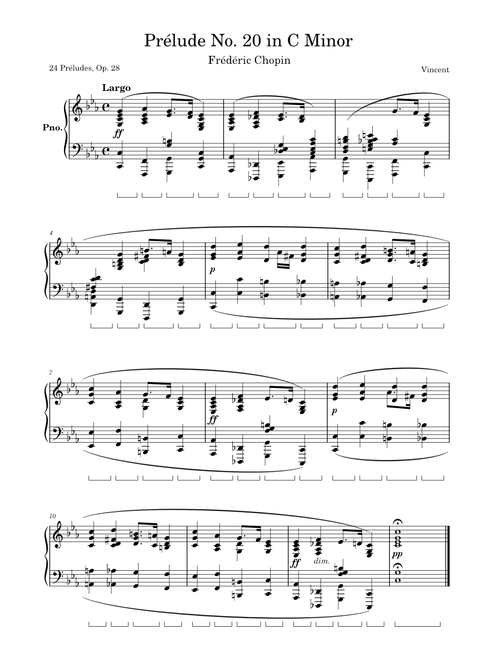 Chopin - Prelude No. 20 in C Minor, Op. 28