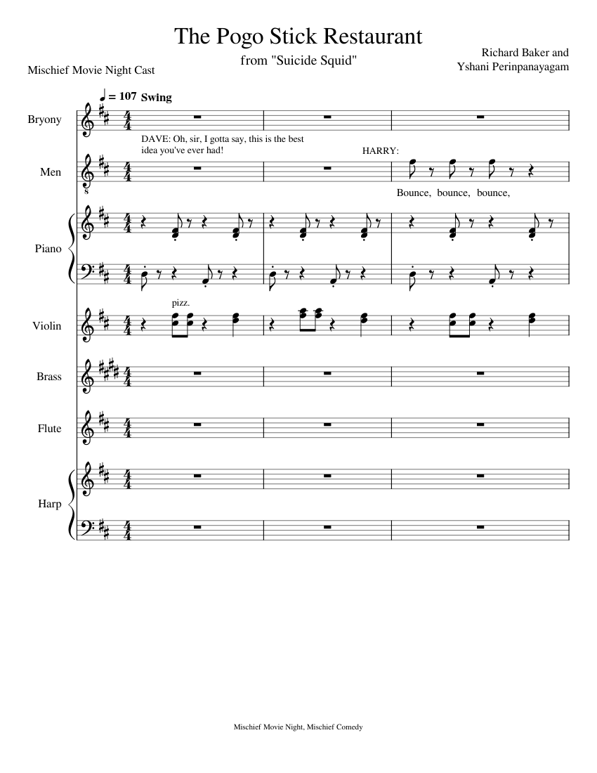 The Pogo Stick Restaurant Mischief Theatre Sheet music for Piano