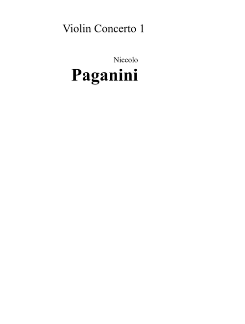 Paganini - Violin Concerto D major