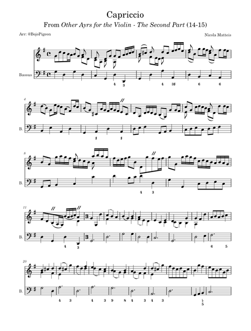Other Ayrs for the Violin: The Second Part: Capriccio - Nicola Matteis