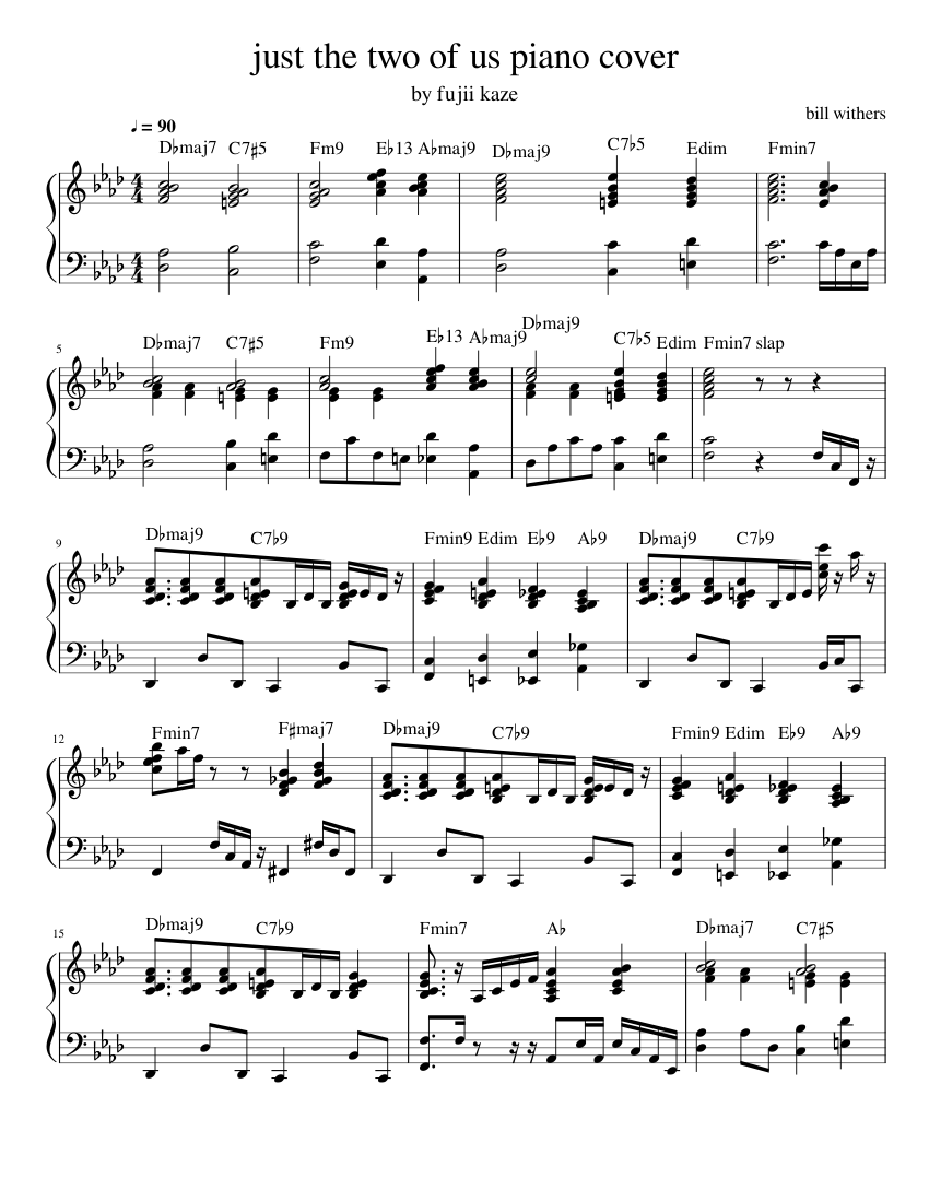 just the two of us piano cover (fujii kaze) Sheet Music with