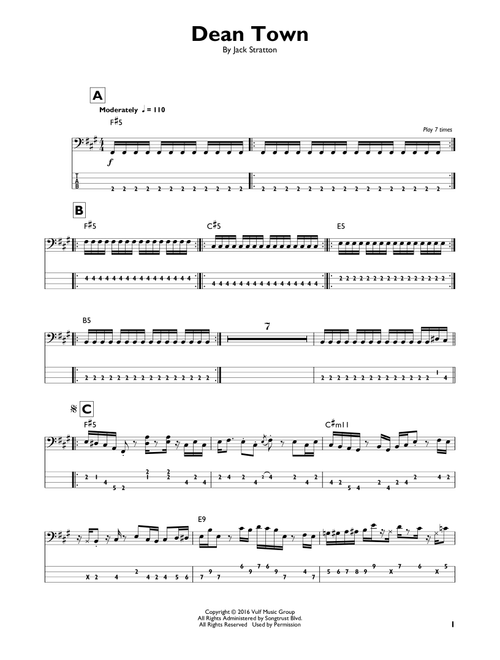 Dean Town - Vulfpeck (Easy Bass Tab)