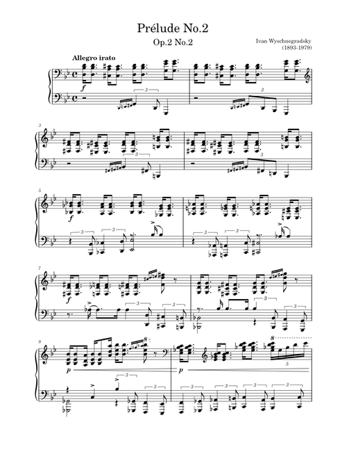 Prélude No.2 "Allegro Irato", Op.2 No.2 – Ivan Wyschnegradsky