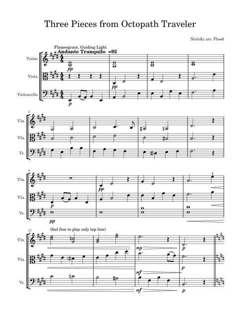 Three Pieces from Octopath Traveler – Yasunori Nishiki