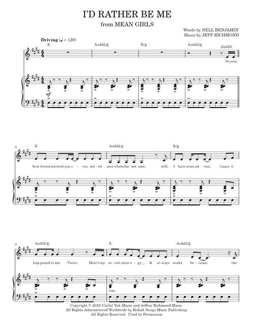 I'd Rather Be Me (With You) – Rebecca Sugar (Piano Vocal)