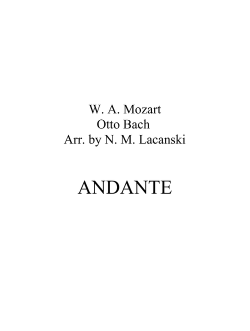 Andante (Arr. Nick Lacanski) - W. A. Mozart, Otto Bach (Viola and Piano)