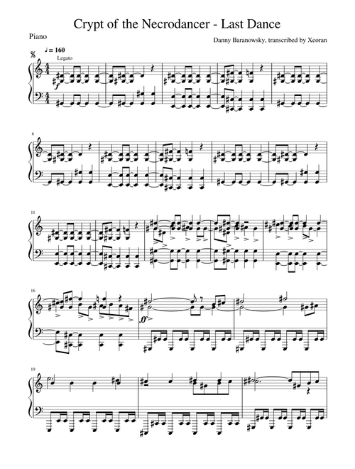 Crypt of the Necrodancer - Last Dance (Necrodancer Phase 2) (Piano)