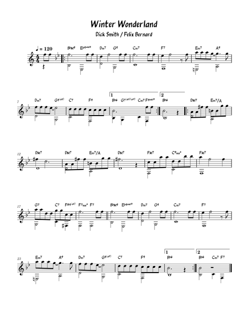 Winter wonderland – Felix Bernard Winter Wonderland in Bb major