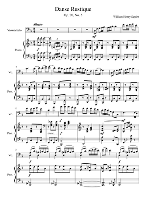Danse rustique – William Henry Squire ( Rustic Dance W H Squire ) Sheet ...