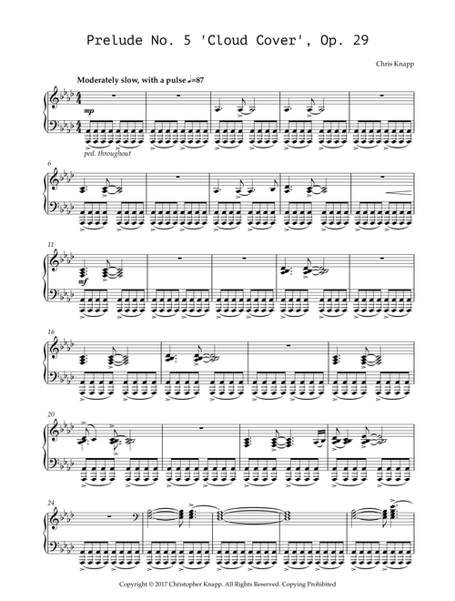 Prelude No. 5 'Cloud Cover', Op. 29 - Chris Knapp (Piano Solo)