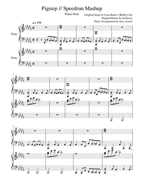 Pigstep / Speedrun Music MASHUP (Piano Duet)