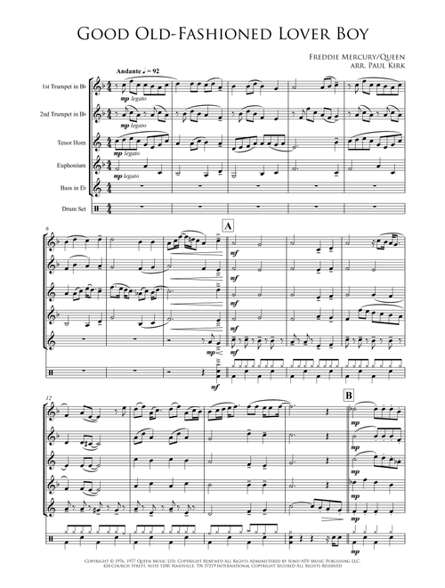 Good Old-fashioned Lover Boy (Arr. Paul Kirk) - Queen (Brass Ensemble)