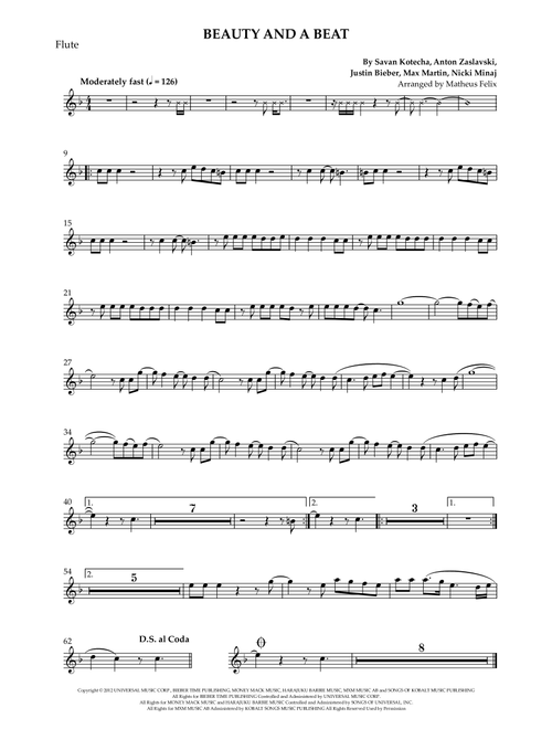 Beauty And A Beat (Arr. Matheus Felix) - Justin Bieber (Flute Solo)