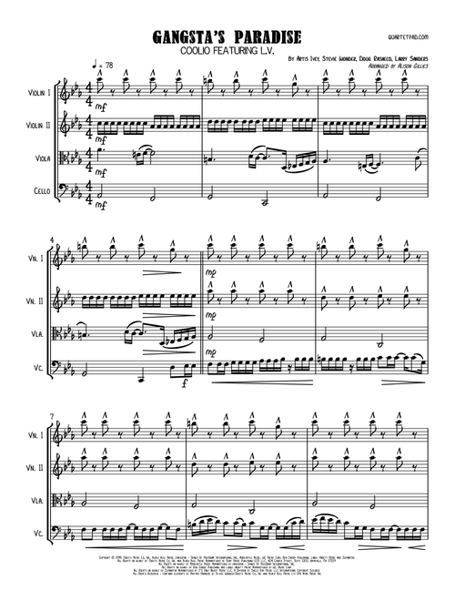 Gangsta's Paradise (Arr. Alison Gillies) - Coolio Featuring L.V (String Quartet)
