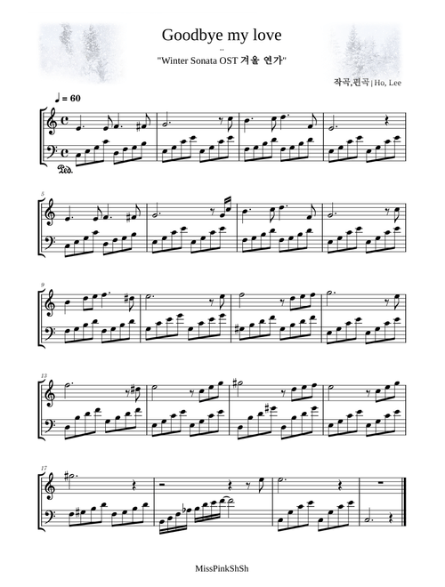 Goodbye my love (Winter Sonata) - Lee Ho (Piano) 🎹