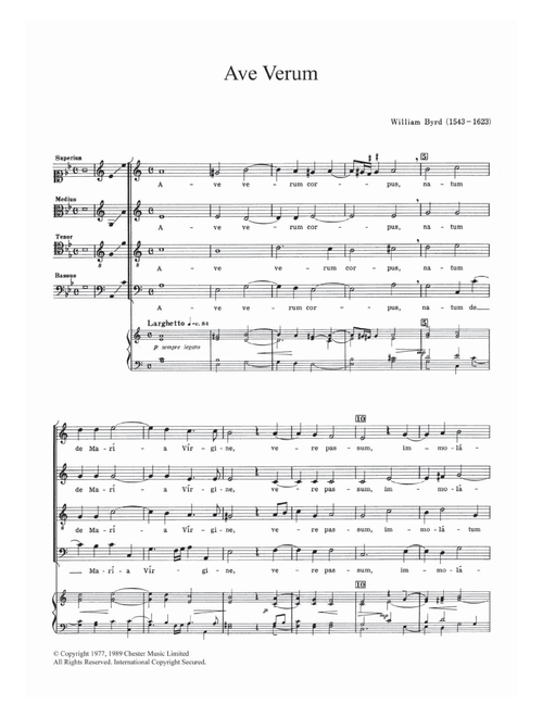 Ave Verum - William Byrd (Choral, SATB)
